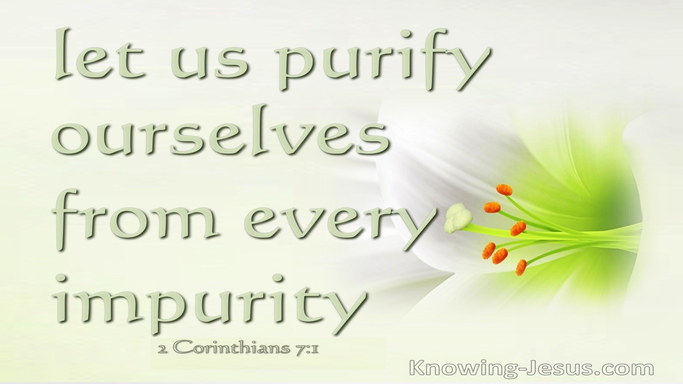 2 Corinthians 7:1 Let Us Purify Ourselves (white)